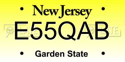 E55QAB New Jersey License Plate