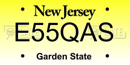 E55QAS New Jersey License Plate
