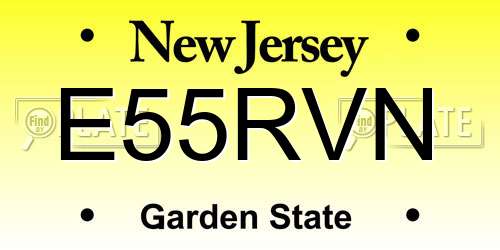E55RVN New Jersey License Plate