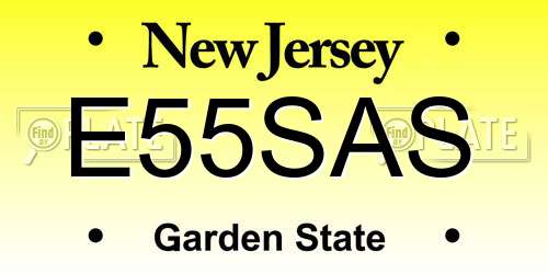 E55SAS New Jersey License Plate