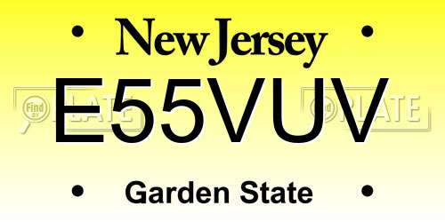 E55VUV New Jersey License Plate