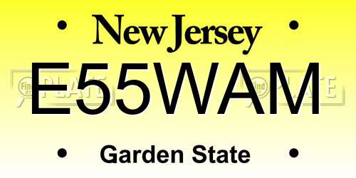 E55WAM New Jersey License Plate