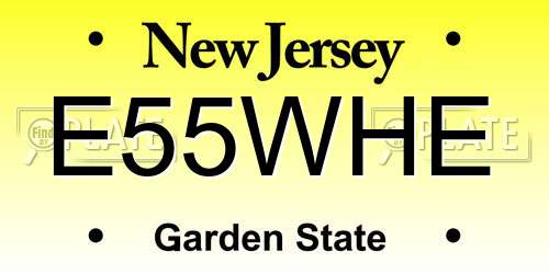 E55WHE New Jersey License Plate