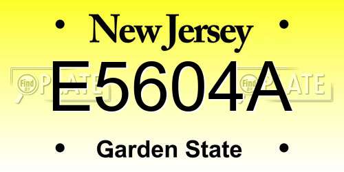 E5604A New Jersey License Plate