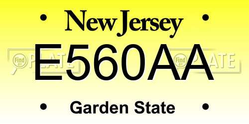 E560AA New Jersey License Plate