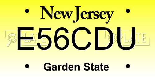 E56CDU New Jersey License Plate