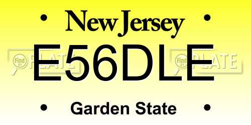 E56DLE New Jersey License Plate