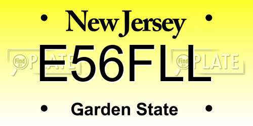 E56FLL New Jersey License Plate