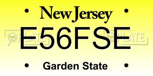 E56FSE New Jersey License Plate