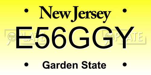 E56GGY New Jersey License Plate