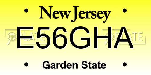 E56GHA New Jersey License Plate
