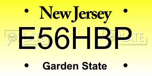 E56HBP New Jersey License Plate