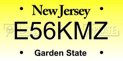 E56KMZ New Jersey License Plate