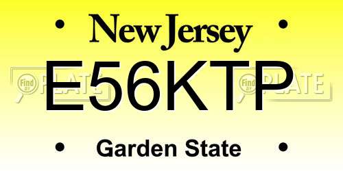 E56KTP New Jersey License Plate