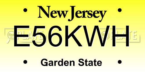 E56KWH New Jersey License Plate