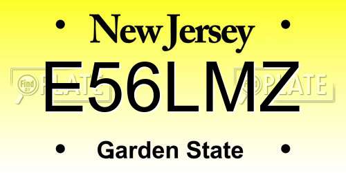 E56LMZ New Jersey License Plate