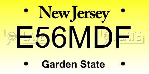 E56MDF New Jersey License Plate