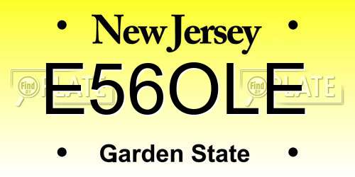 E56OLE New Jersey License Plate