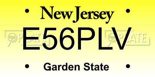 E56PLV New Jersey License Plate