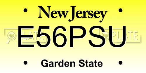 E56PSU New Jersey License Plate