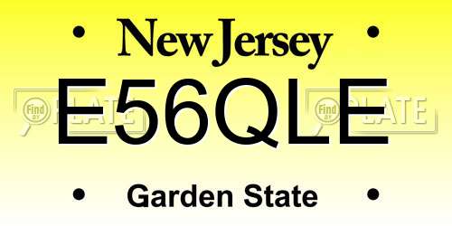 E56QLE New Jersey License Plate