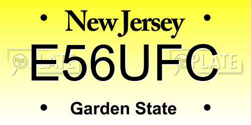 E56UFC New Jersey License Plate