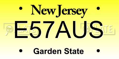 E57AUS New Jersey License Plate