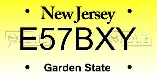E57BXY New Jersey License Plate