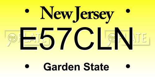 E57CLN New Jersey License Plate