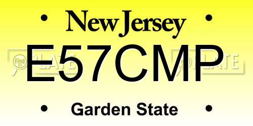 E57CMP New Jersey License Plate