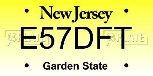 E57DFT New Jersey License Plate