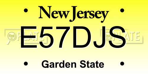 E57DJS New Jersey License Plate