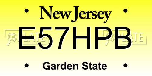 E57HPB New Jersey License Plate