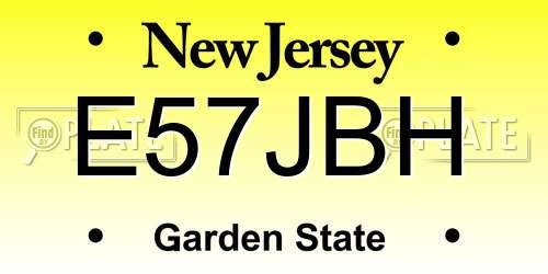 E57JBH New Jersey License Plate