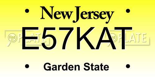 E57KAT New Jersey License Plate
