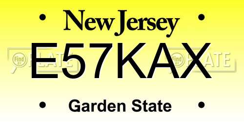 E57KAX New Jersey License Plate