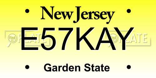E57KAY New Jersey License Plate