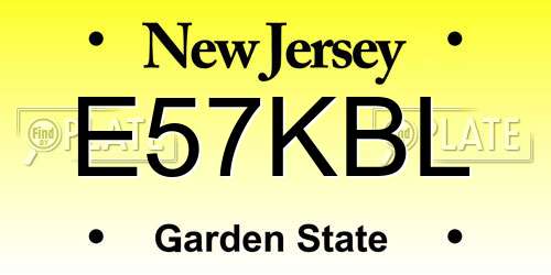 E57KBL New Jersey License Plate