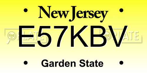 E57KBV New Jersey License Plate