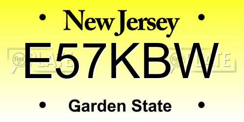 E57KBW New Jersey License Plate