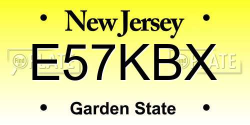 E57KBX New Jersey License Plate