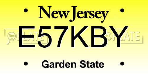 E57KBY New Jersey License Plate