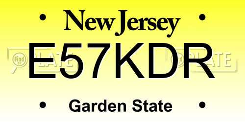 E57KDR New Jersey License Plate