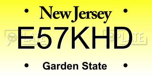 E57KHD New Jersey License Plate