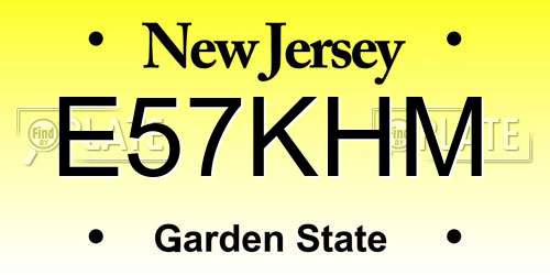 E57KHM New Jersey License Plate