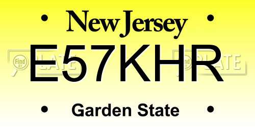 E57KHR New Jersey License Plate