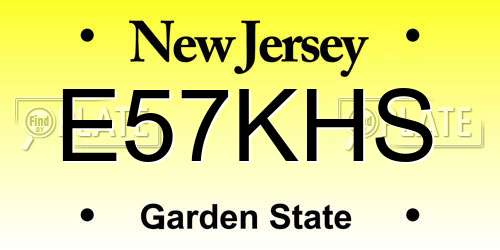 E57KHS New Jersey License Plate
