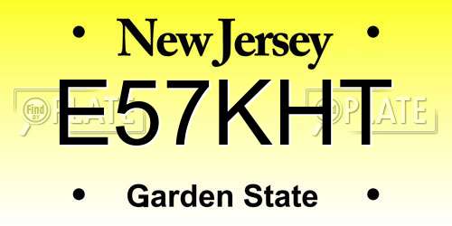 E57KHT New Jersey License Plate