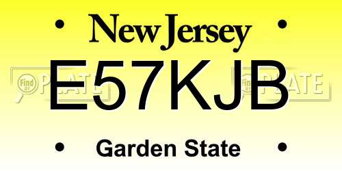 E57KJB New Jersey License Plate
