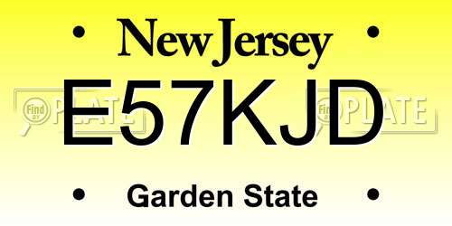 E57KJD New Jersey License Plate